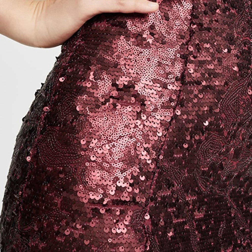 Misha BNWT Tamara Sequin Dress sz 0 in Wine - Picture 4 of 16